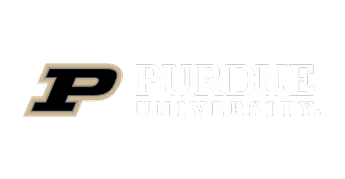 Purdue University logo on black background.