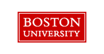 Boston University red and white logo.