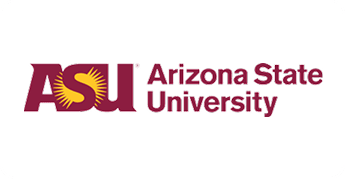 Arizona State University logo on black background.